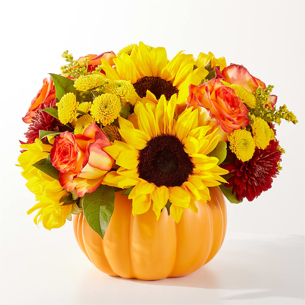 Golden Gourd Pumpkin Bouquet – SMITH FLORAL & GREENHOUSES, Lansing MI