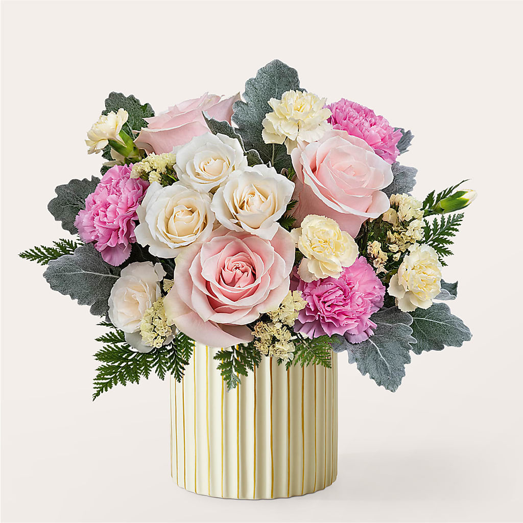 Blissful Moments Bouquet with Ivory Vase – SMITH FLORAL & GREENHOUSES, Lansing MI
