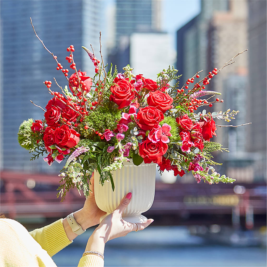 Big Red Bow Bouquet – SMITH FLORAL & GREENHOUSES, Lansing MI