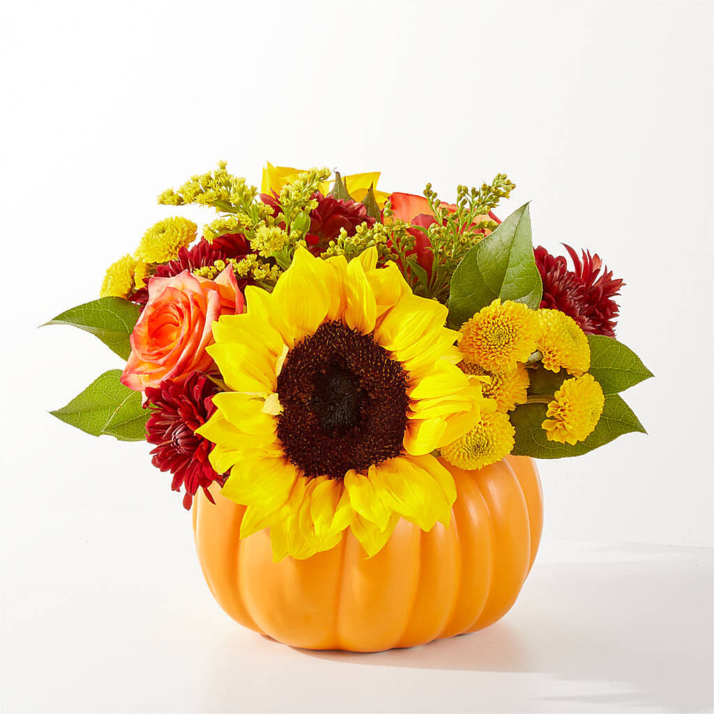 Golden Gourd Pumpkin Bouquet – SMITH FLORAL & GREENHOUSES, Lansing MI