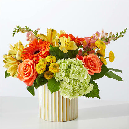Autumn Sunshine Bouquet with Ivory Vase – SMITH FLORAL & GREENHOUSES, Lansing MI