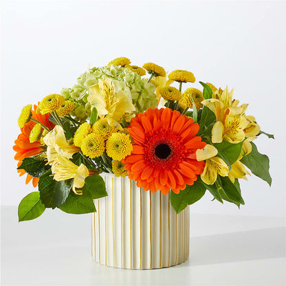 Autumn Sunshine Bouquet with Ivory Vase – SMITH FLORAL & GREENHOUSES, Lansing MI