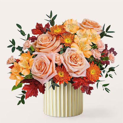Spiced Latte Bouquet with Ivory Vase – SMITH FLORAL & GREENHOUSES, Lansing MI