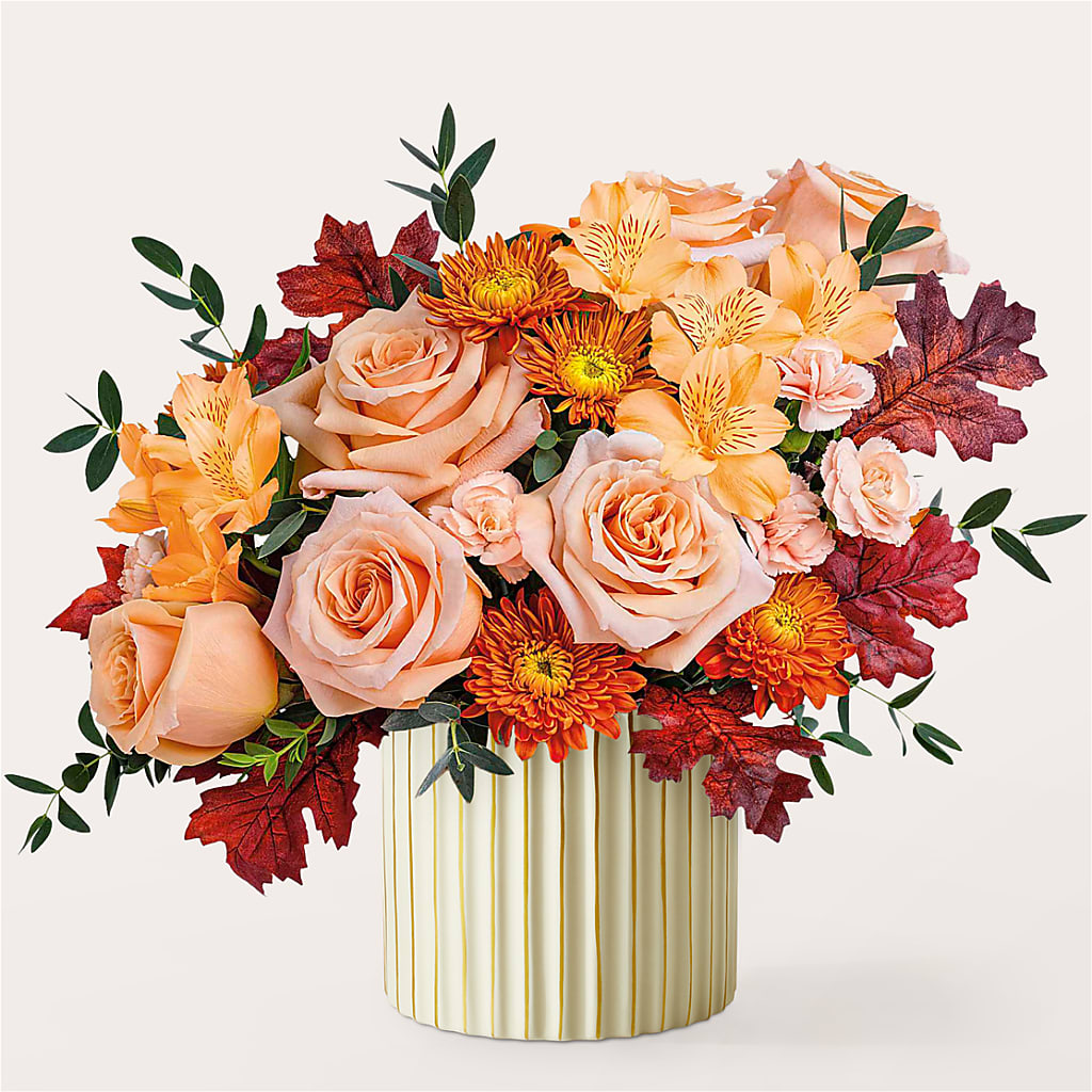 Spiced Latte Bouquet with Ivory Vase – SMITH FLORAL & GREENHOUSES, Lansing MI