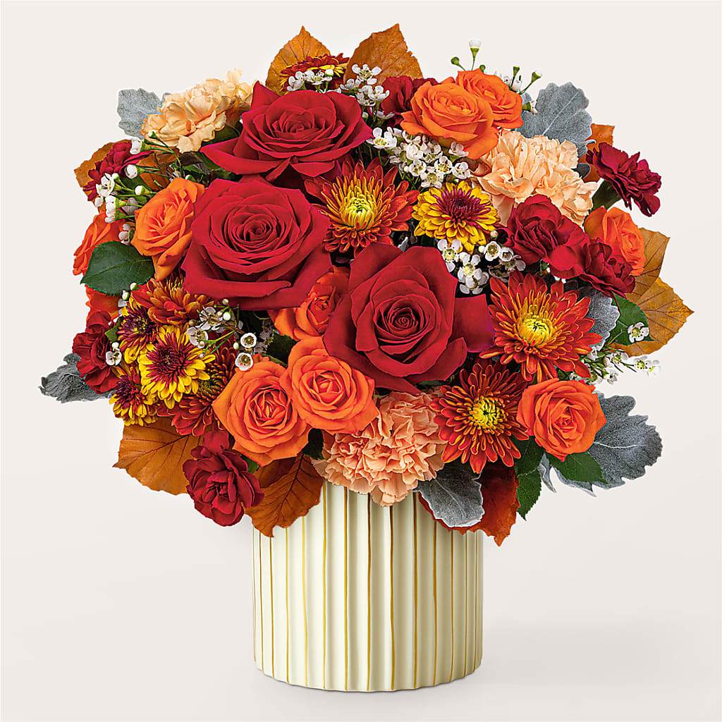 Merlot Bouquet with Ivory Vase – SMITH FLORAL & GREENHOUSES, Lansing MI