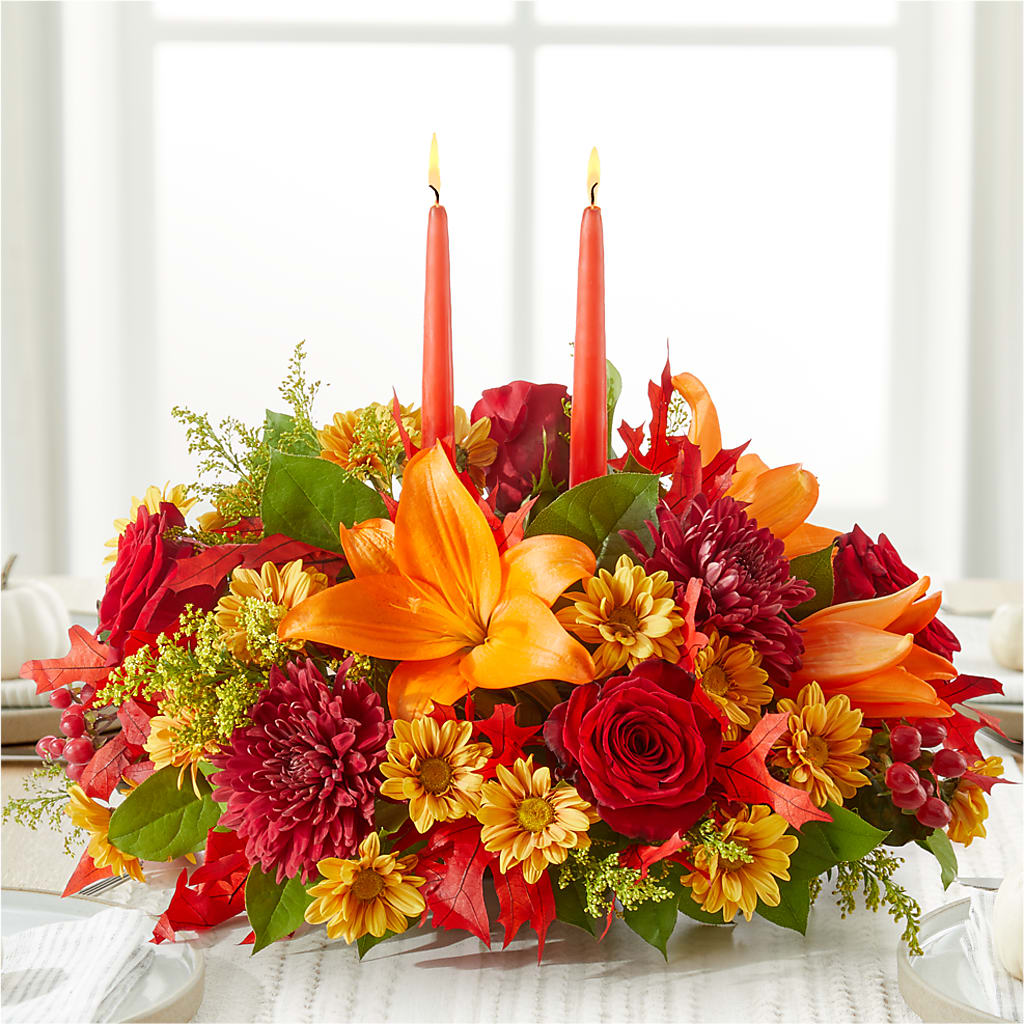 Autumn's Embrace Centerpiece – SMITH FLORAL & GREENHOUSES, Lansing MI