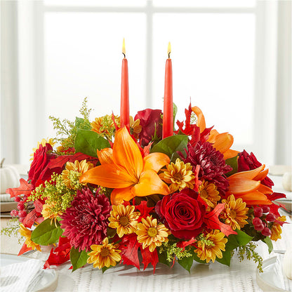 Autumn's Embrace Centerpiece – SMITH FLORAL & GREENHOUSES, Lansing MI