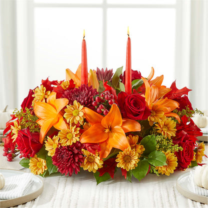 Autumn's Embrace Centerpiece – SMITH FLORAL & GREENHOUSES, Lansing MI