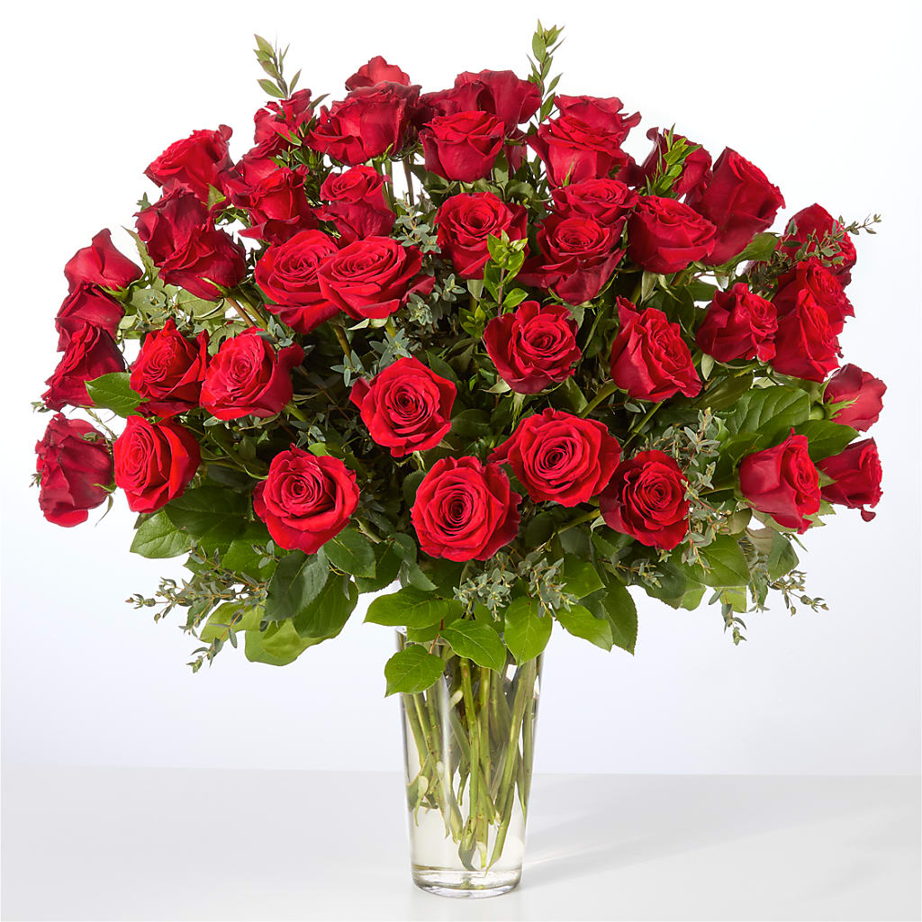 Forever Yours Fifty Stem Red Rose Bouquet – SMITH FLORAL & GREENHOUSES, Lansing MI